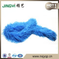 Sky Blue Dyed Natural Sheep Skin Long Scarf